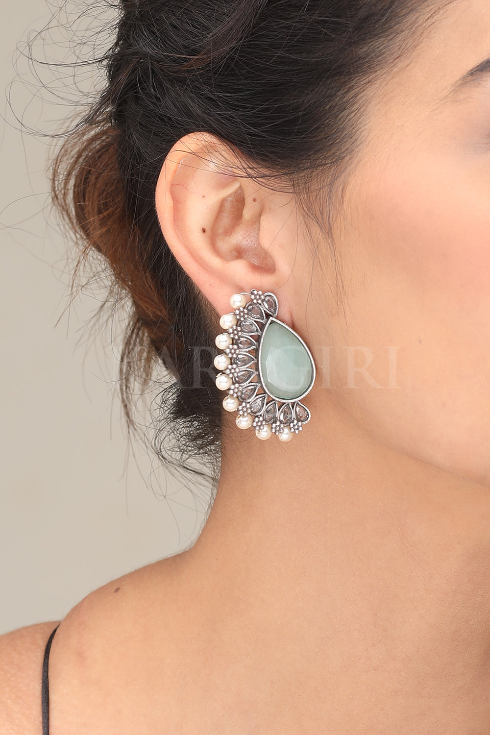 BLUE STONE SILVER DANGLERS – Misterra