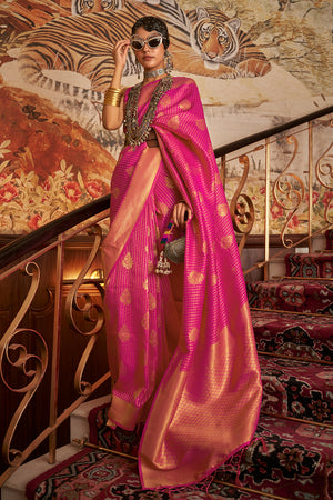 Fuscia Pink Kanjivaram Saree