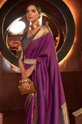 Dark Purple Kanjivaram Saree