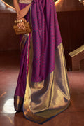 Dark Purple Kanjivaram Saree