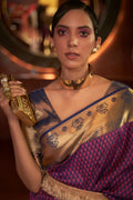 Dark Purple Kanjivaram Saree