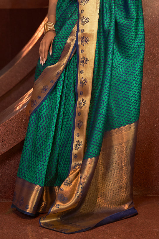 Sea Green Kanjivaram Saree