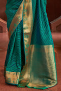 Pine Green Kanjivaram Saree