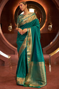 Pine Green Kanjivaram Saree