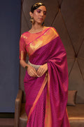 Burgundy Red Kanjivaram Saree