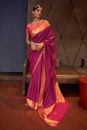 Burgundy Red Kanjivaram Saree