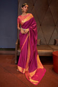 Burgundy Red Kanjivaram Saree