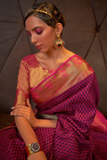 Burgundy Red Kanjivaram Saree