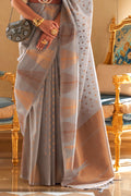 Coin Grey Silk Saree