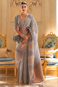 Coin Grey Silk Saree