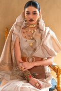 Off White Silk Saree