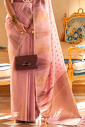 Flamingo Pink Silk Saree