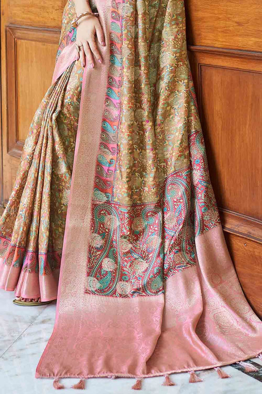 Copper Bronze Digital Print Saree