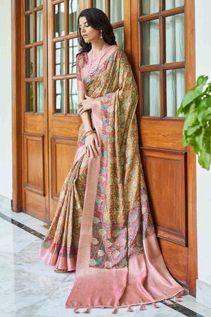 Copper Bronze Digital Print Saree