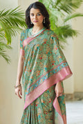Fern Green Digital Print Saree