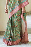 Fern Green Digital Print Saree