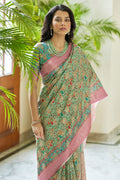 Fern Green Digital Print Saree