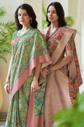 Fern Green Digital Print Saree