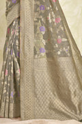 Pewter Grey Cotton Saree