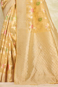 Lemon Yellow Cotton Saree