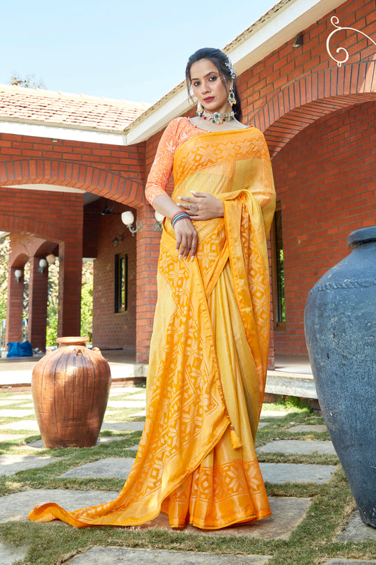 Turmeric Yellow Brasso Saree