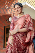 Light Maroon Brasso Saree