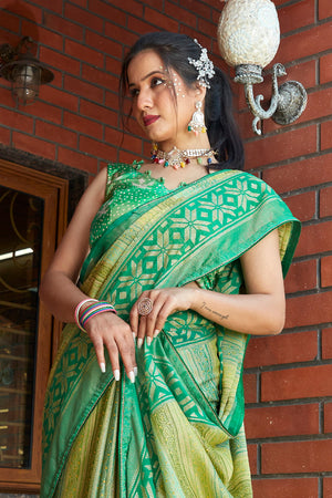 Shamrock Green Brasso Saree