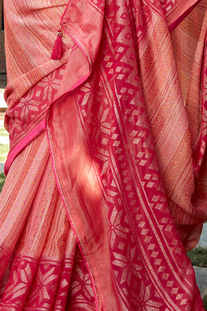 Rose Pink Brasso Saree