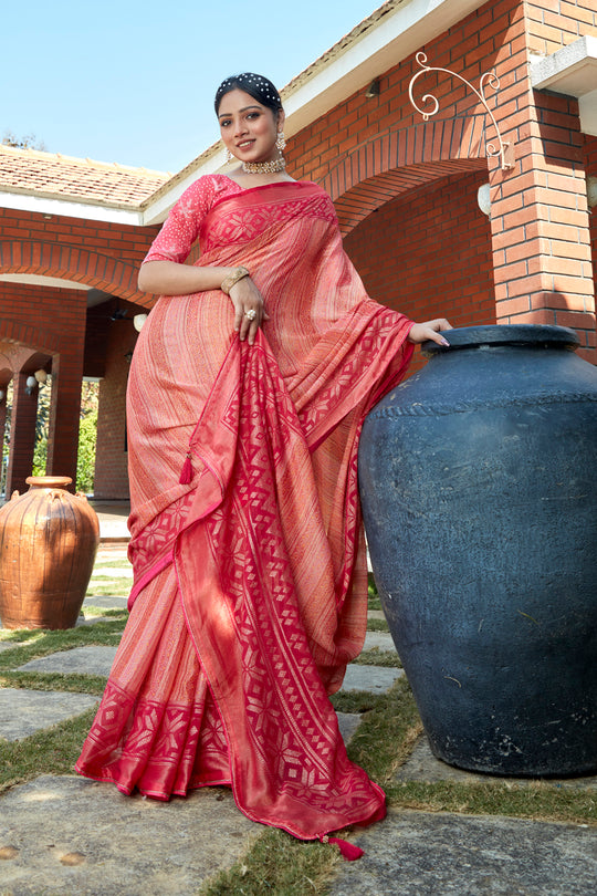 Rose Pink Brasso Saree