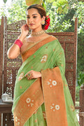 Fern Green Organza Saree