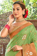 Fern Green Organza Saree