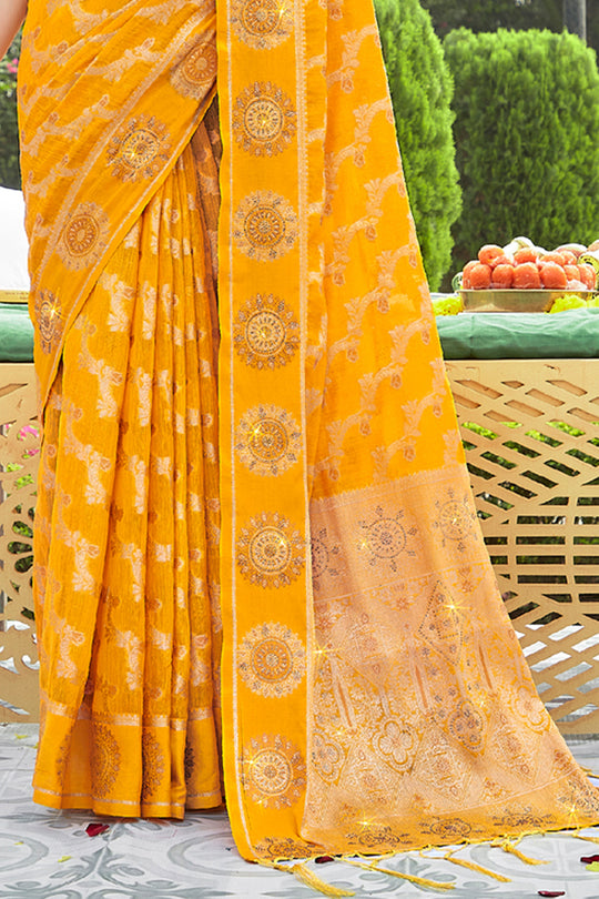 Sunflower Yellow Organza Saree