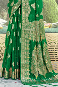 Forest Green Organza Saree