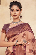 Umber Brown Cotton saree