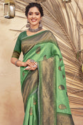 Fern Green Cotton saree