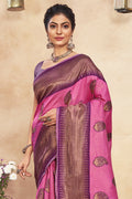 Hot Pink Cotton saree