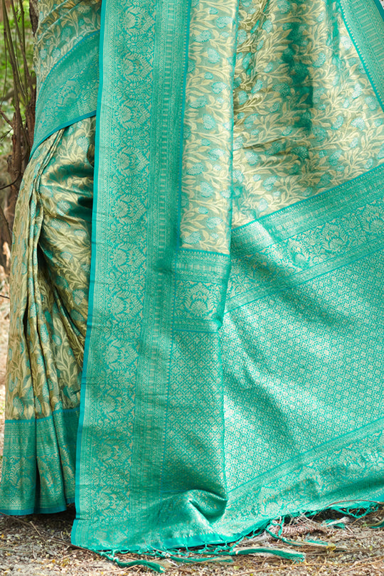Seafoam Green Kanjivaram Silk Saree