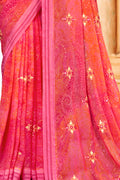 Taffy Pink Chiffon Saree