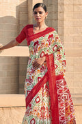 Multicolor Mulmul Cotton Saree