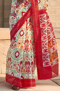 Multicolor Mulmul Cotton Saree