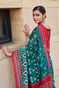 Blue And Red Mulmul Cotton Saree