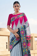 Multicolor Mulmul Cotton Saree