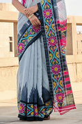Multicolor Mulmul Cotton Saree