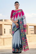 Multicolor Mulmul Cotton Saree