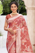 Mauve Pink Cotton Silk Saree
