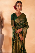 Dark Green Georgette Saree