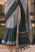 Pewter Grey Digital Print Saree