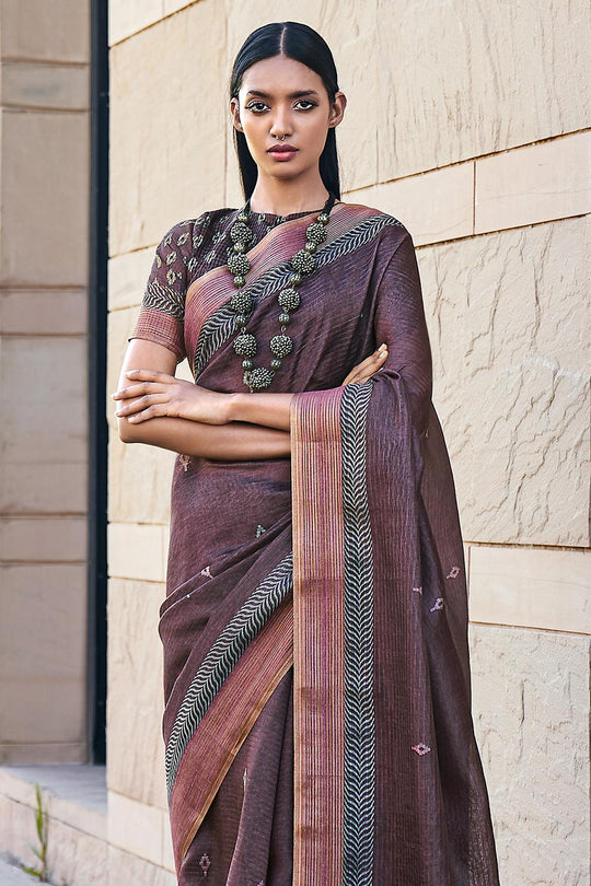 Grape Purple Digital Print Saree