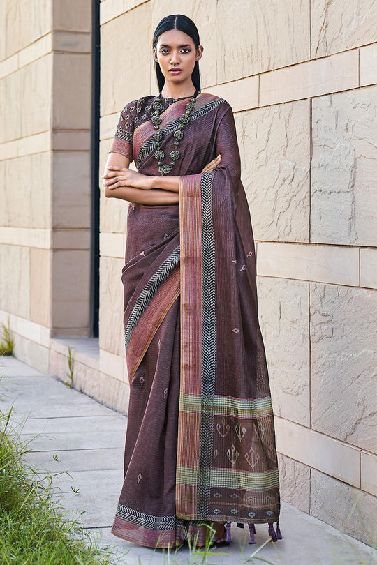 Grape Purple Digital Print Saree