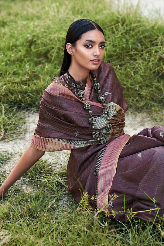 Grape Purple Digital Print Saree